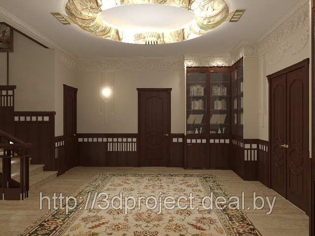 Дизайн интерьера домашней библиотеки - дизайн проект, дизайн интерьера в Минске. Цены,стоимость - фото 5 - id-p598156