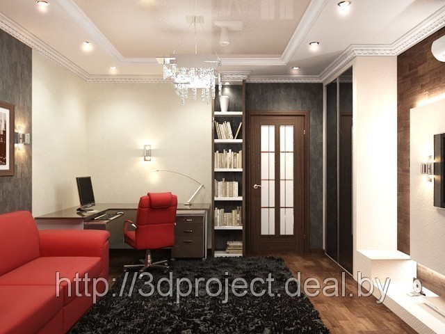 Дизайн интерьера домашнего кабинета - дизайн проект, дизайн интерьера квартир, коттеджей. Цены,стоимость - фото 1 - id-p598149