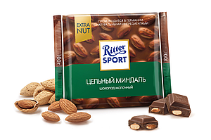 Шоколад RITTER SPORT Цельный миндаль, 100г.