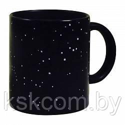 Кружка хамелеон со звездами черная глянцевая, 330 мл - фото 1 - id-p123608227