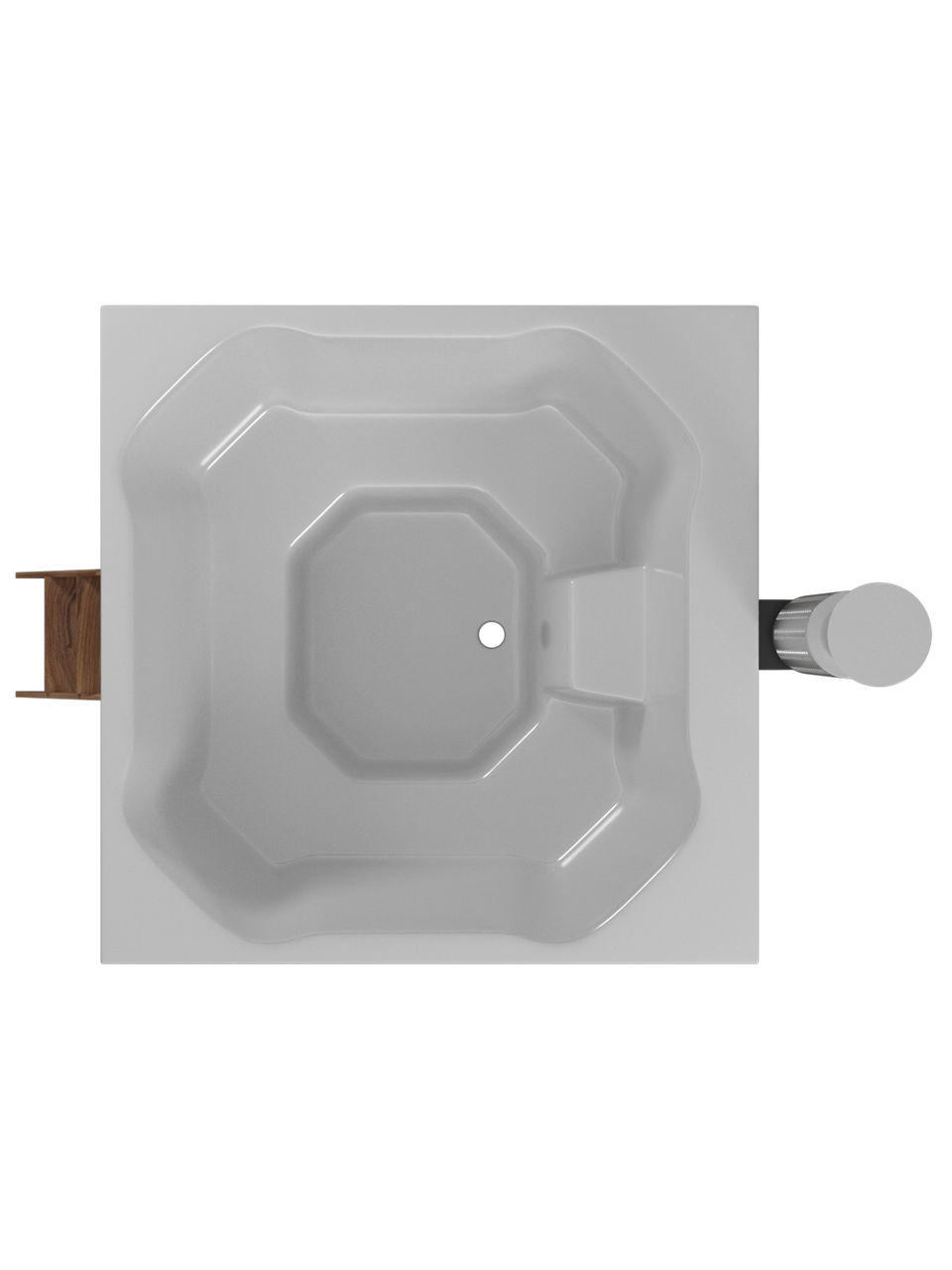 Купель композитная квадратная « QUATTRO HOT» с печью термоясень - фото 2 - id-p123629642