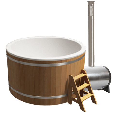 Купель композитная круглая «КЛАССИК» с печью 40 кВт термососна - фото 1 - id-p123634262