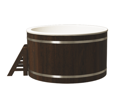 Купель композитная круглая для улицы «КЛАССИК» с печью 40 кВт термоясень - фото 2 - id-p123634363