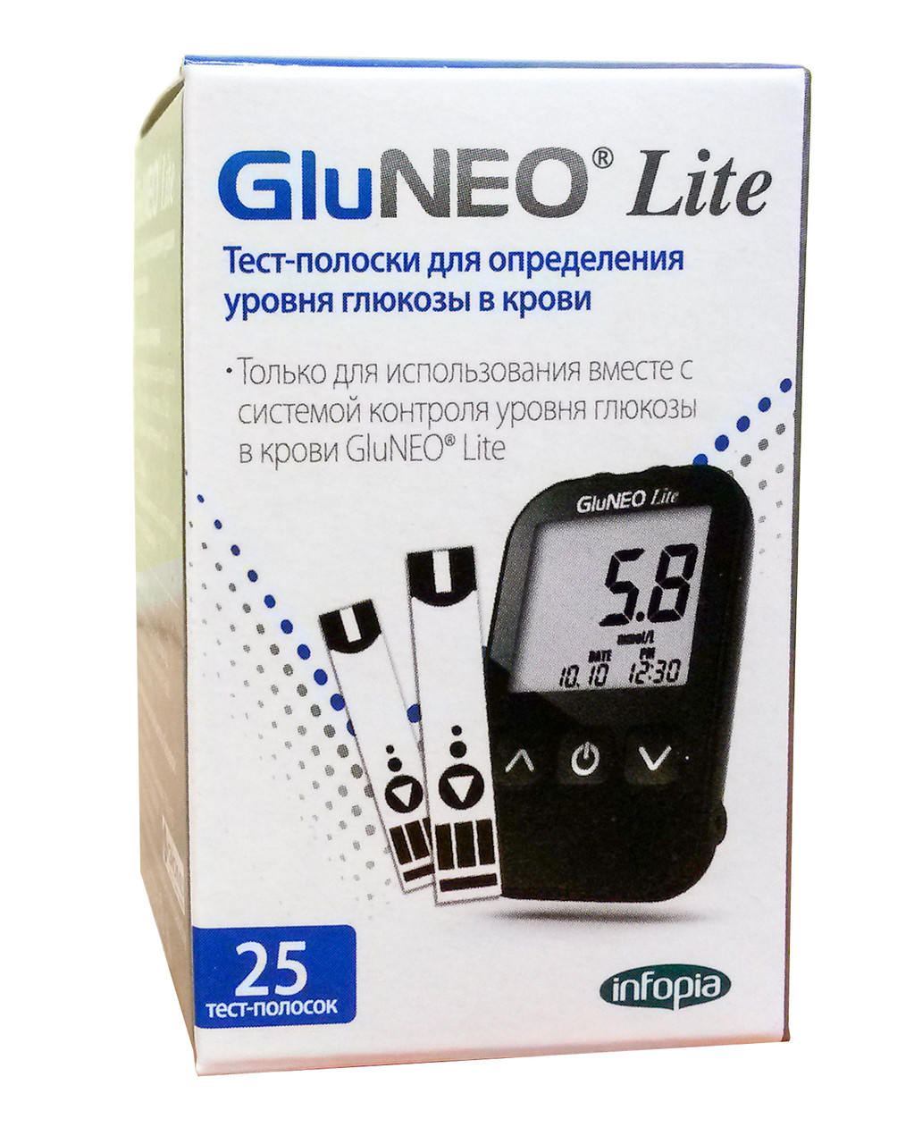 Тест-полоски для определения глюкозы GluNEO Lite 25 шт - фото 1 - id-p123647760