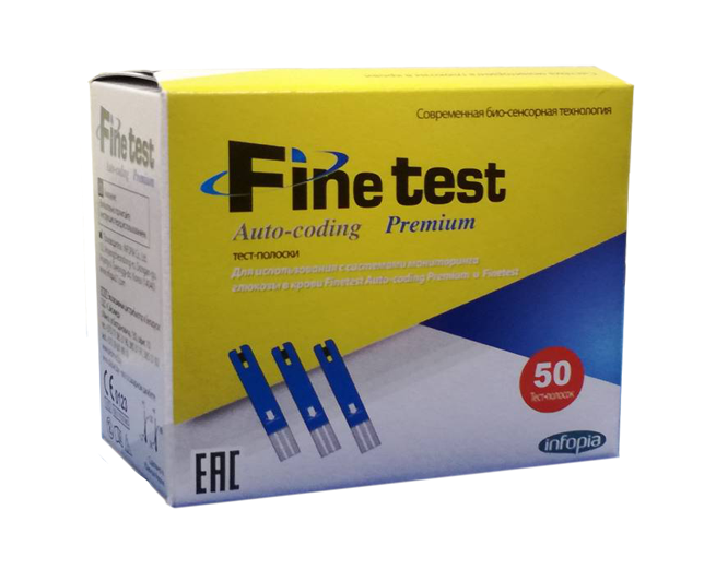 Тест-полоски для определения глюкозы Finetest Auto-Coding Premium 50 шт. - фото 1 - id-p123650253