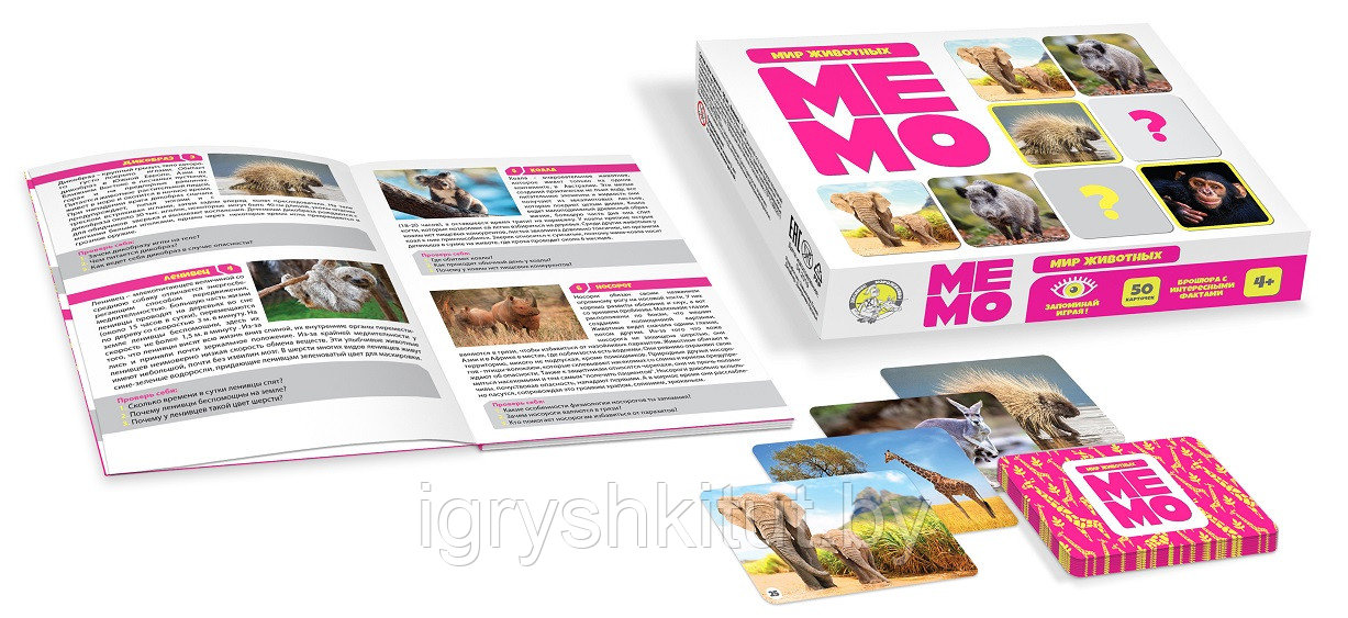 Игра МЕМО «Мир животных» (50 карточек) , арт. 03590 - фото 1 - id-p123681629