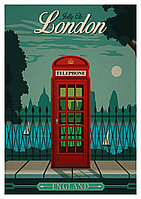 Ретро постер (плакат) "Лондон" на стену для интерьера. Любые размеры