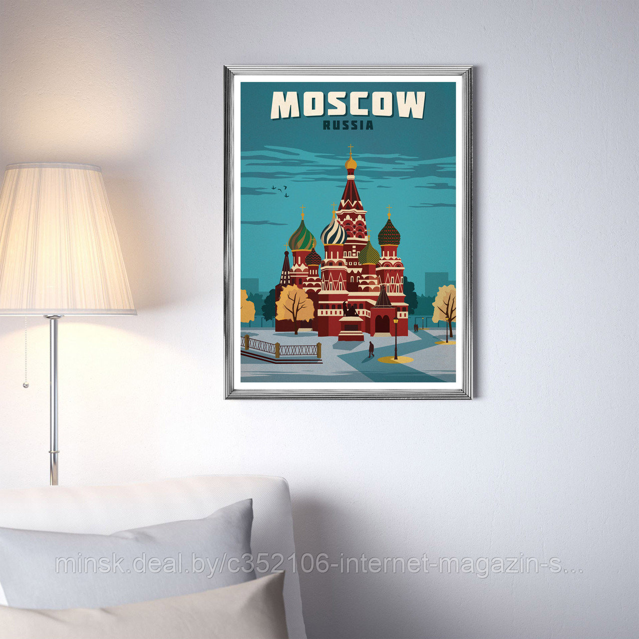 Ретро постер (плакат) "Москва" на стену для интерьера. Любые размеры - фото 3 - id-p123684798