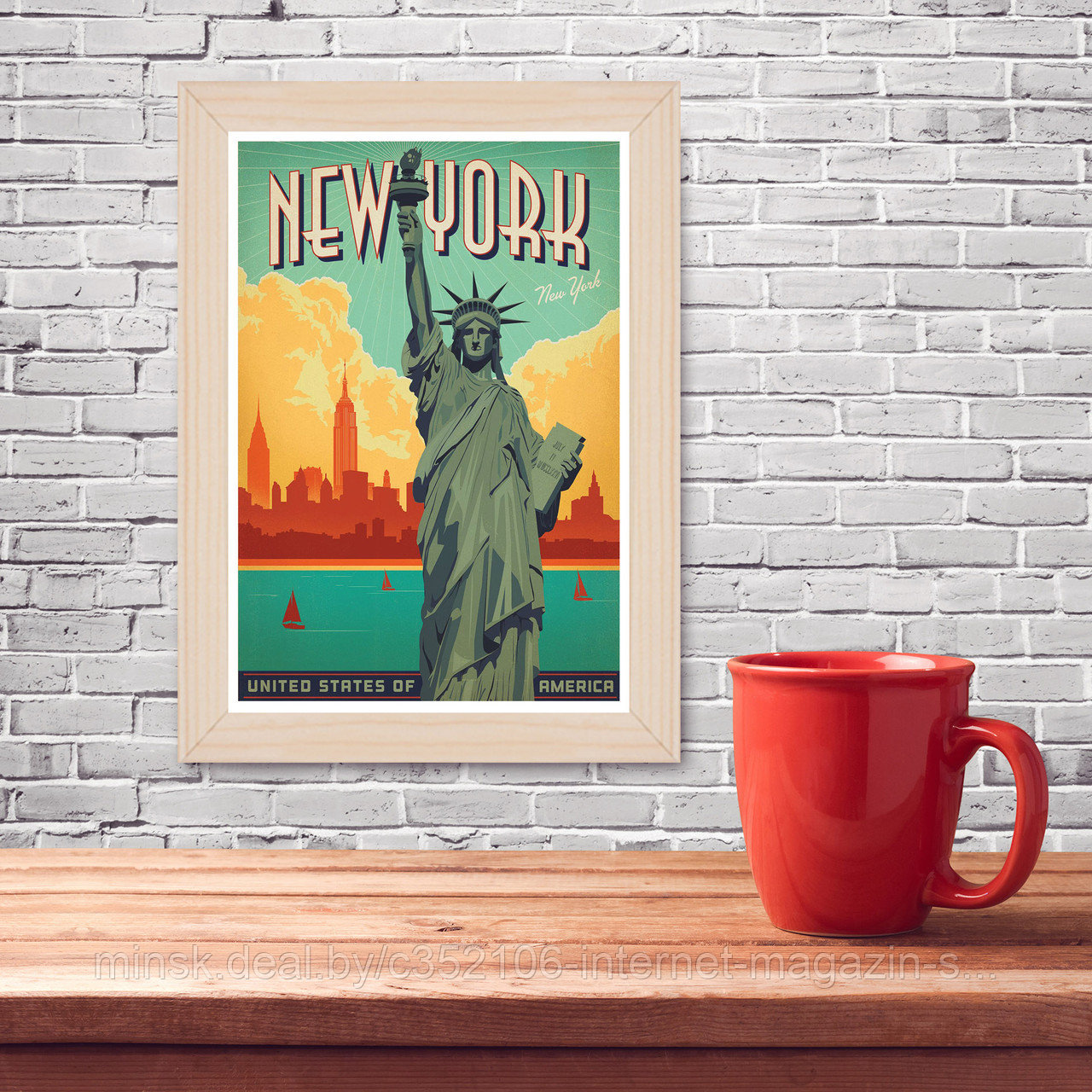 Ретро постер (плакат) "Нью Йорк" на стену для интерьера. Любые размеры - фото 8 - id-p123685942
