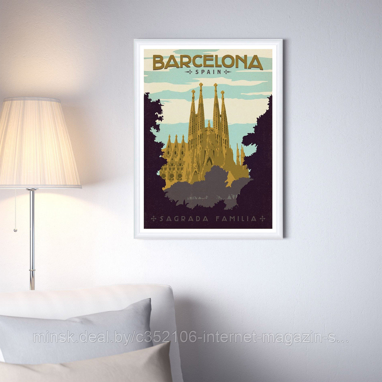 Ретро постер (плакат) "Барселона" на стену для интерьера. Любые размеры - фото 2 - id-p123687702