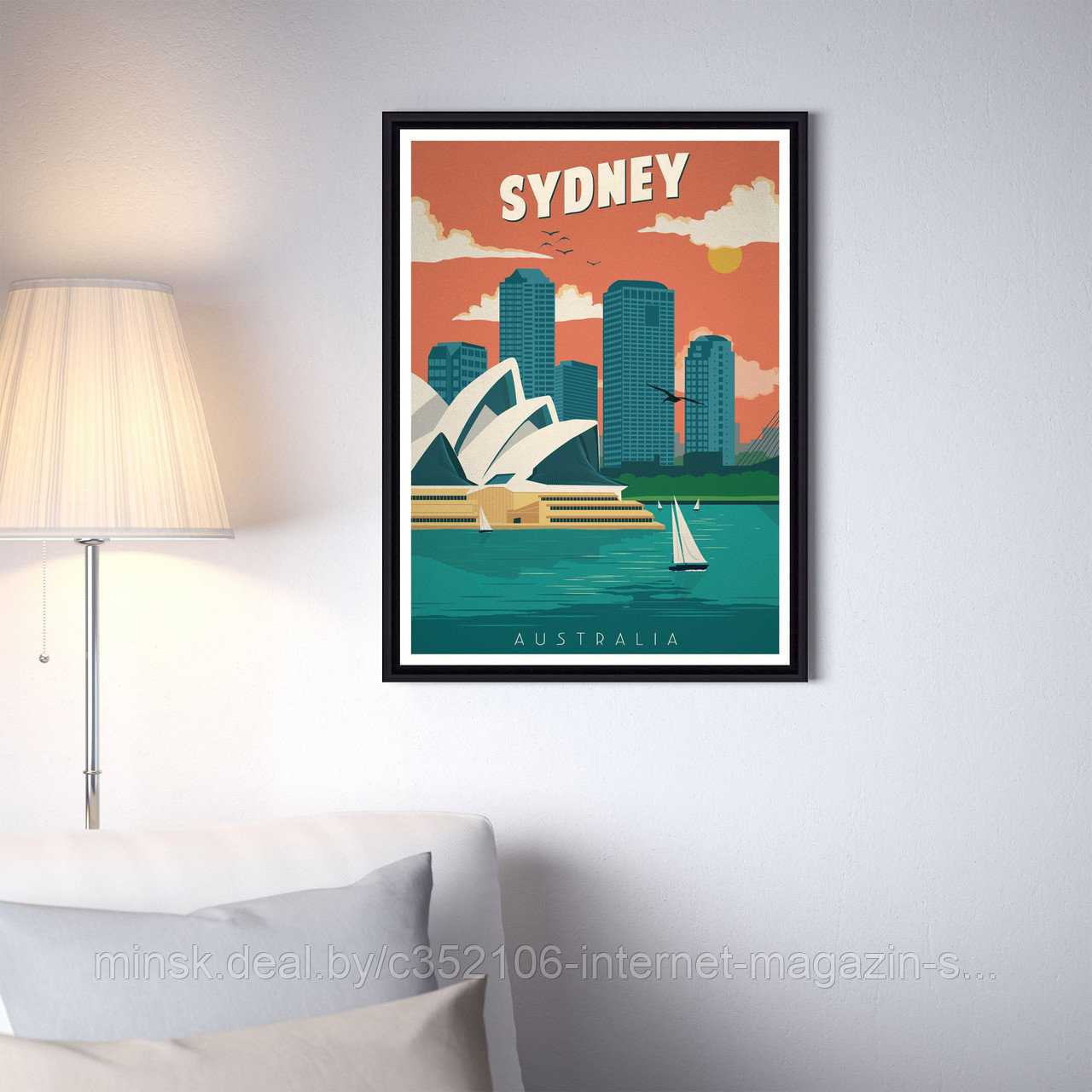 Ретро постер (плакат) "Сидней" на стену для интерьера. Любые размеры - фото 2 - id-p123692003
