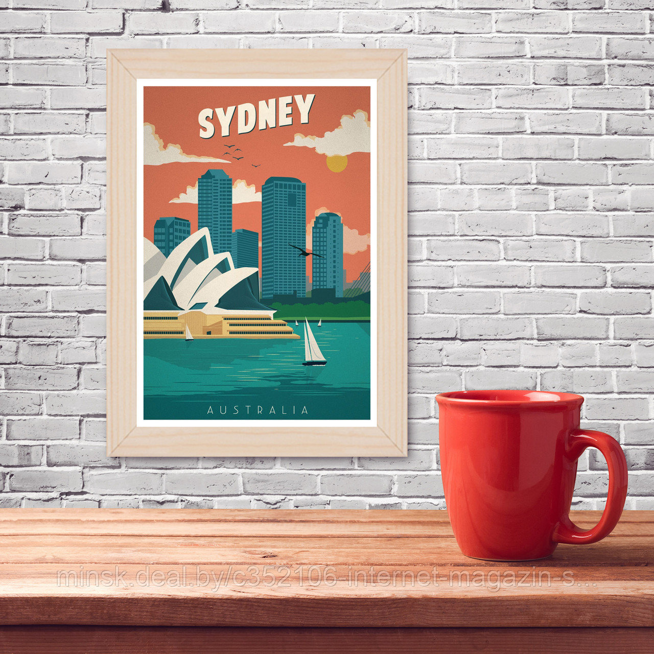 Ретро постер (плакат) "Сидней" на стену для интерьера. Любые размеры - фото 7 - id-p123692003