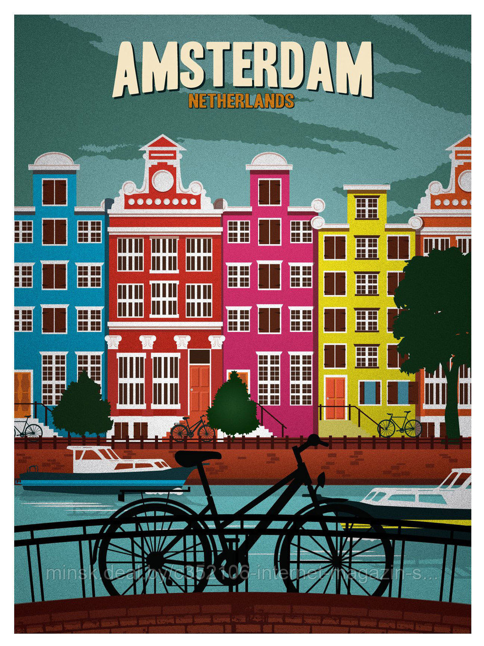 Ретро постер (плакат) "Амстердам"