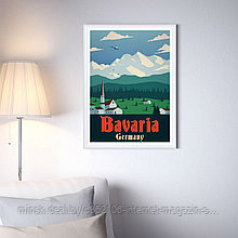 Ретро постер (плакат) "Бавария" В пластиковой рамке (белая)