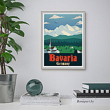 Ретро постер (плакат) "Бавария" В алюминиевой рамке