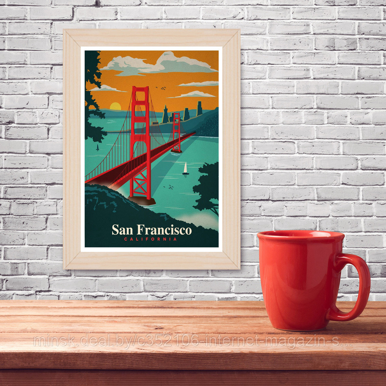 Ретро постер (плакат) "Сан Франциско" - фото 7 - id-p123692378