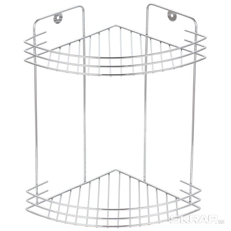 Полка в ванную угловая двухъярусная W2672С-2 размер 19*19*29 см, арт. 005393