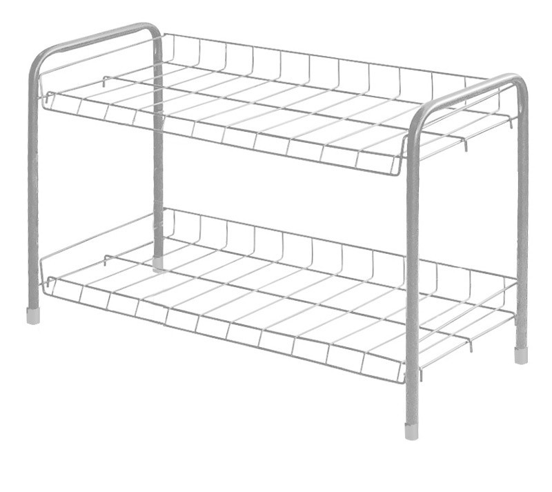 Этажерка для обуви НИКА ЭТ3/С (2 полки, серебр.) 660x280x440 мм