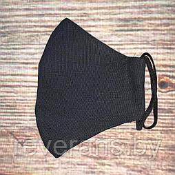 Маска для лица защитно-декоративная льняная  МЛ001  (цвет черный)