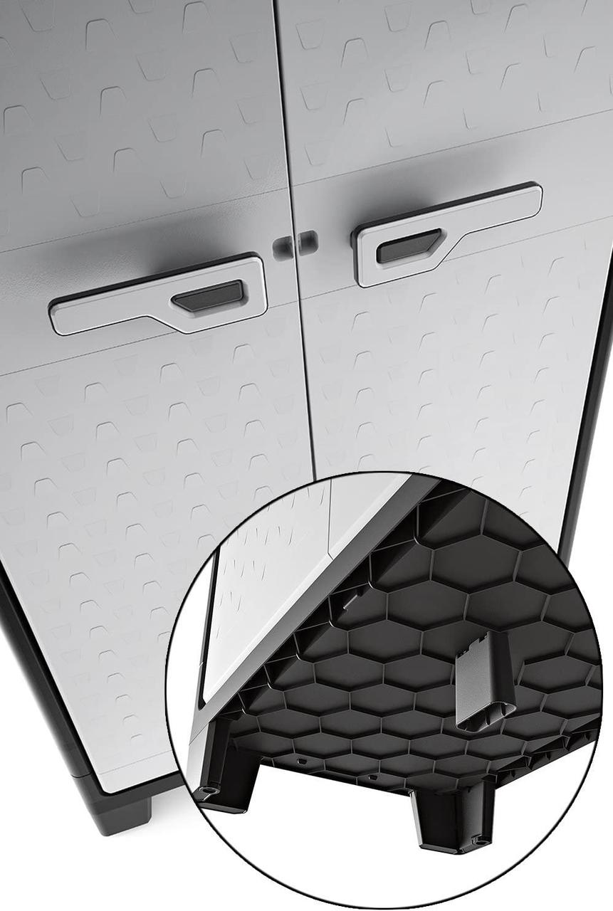 Шкаф пластиковый высокий TITAN Keter, серо-черный - фото 3 - id-p123085770