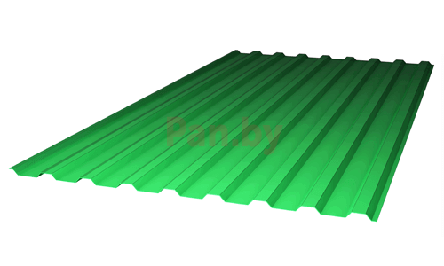 Поликарбонат профилированный Пластилюкс-Групп МП-20, зеленый 2000*1150*0,8 мм (трапеция), 1,0 кг/м2 - фото 1 - id-p123706810