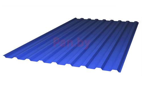 Поликарбонат профилированный Пластилюкс-Групп МП-20, синий 2000*1150*0,8 мм (трапеция), 1,0 кг/м2 - фото 1 - id-p123706814