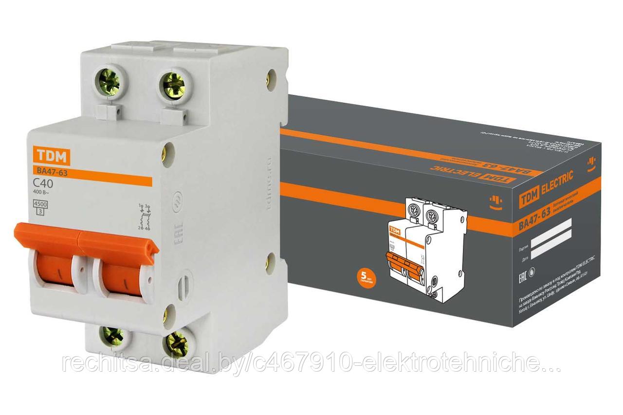 Авт. выкл ВА 47-63 2Р 40А 4,5кА хар.С TDM