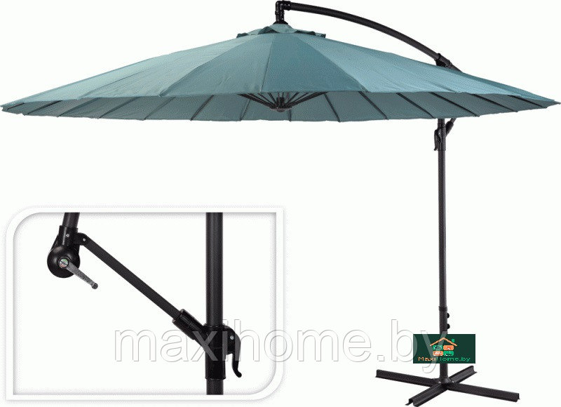 Зонт складной садовый (купол) бирюзовый