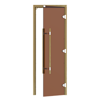ДВЕРЬ ДЛЯ БАНИ SAWO (7/19, БРОНЗА, ПРАВАЯ, БЕЗ ПОРОГА, КЕДР, ПРЯМАЯ РУЧКА С МЕТАЛЛИЧЕС