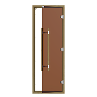ДВЕРЬ ДЛЯ БАНИ SAWO 7/19 (БРОНЗА С ПОРОГОМ, КЕДР, ПРЯМАЯ РУЧКА С МЕТАЛЛИЧЕСКОЙ ВСТАВКОЙ)