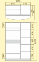 Шкаф Лагуна ШК 02-02 -145 см Кортекс-мебель - фото 3 - id-p123762486