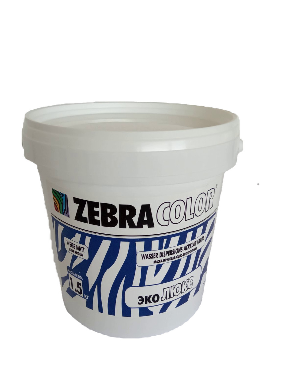 Краска акриловая водно-дисперсионная влагостойкая, для окраски потолков и стен «eko LUX», 1,5 кг