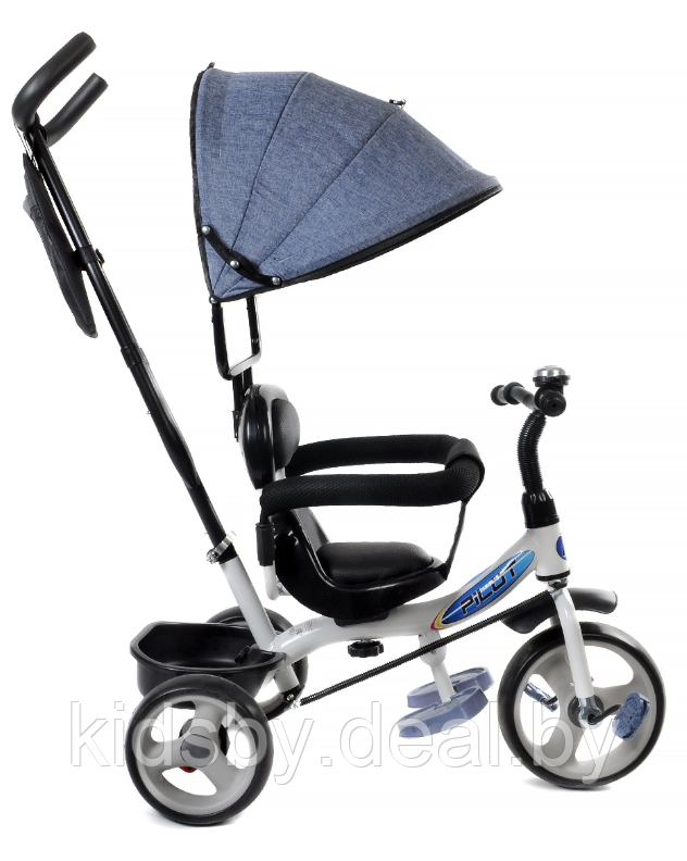 Детский велосипед трехколесный Trike Pilot PT1LB 10/8" 2020 (синий лен) - фото 2 - id-p118733618