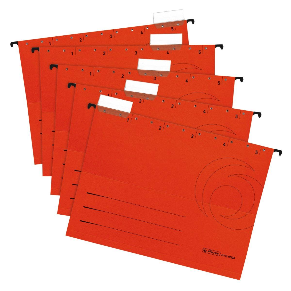 Набор папок подвесных HERLITZ, разм.318х240 мм, картонные 230 г/м2, с табулятором, красные, 5 - фото 1 - id-p123941591