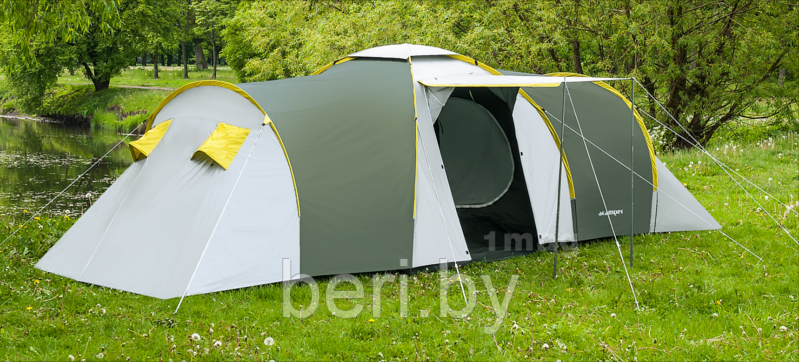 Кемпинговая палатка ACAMPER NADIR green 6-местная с тамбуром, 3000 мм/ст
