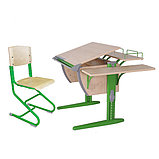 Стол письменный школьный  Дэми СУТ 14.02 с деревянным стулом. Школьная парта Дэми с регулировкой высоты + стул, фото 5