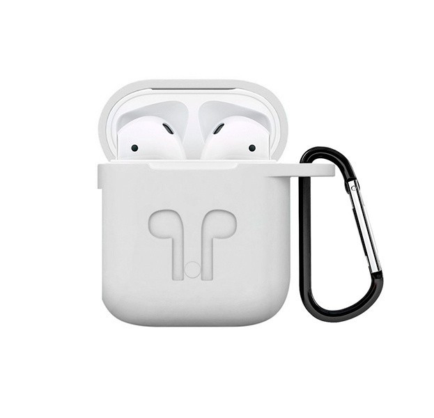 Силиконовый чехол для Apple Airpods с рисунком, белый