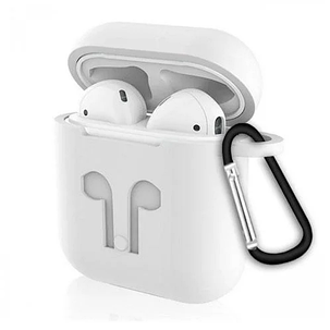 Силиконовый чехол для Apple Airpods с рисунком, белый, фото 2