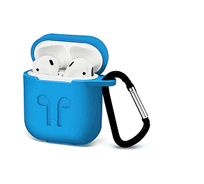 Силиконовый чехол для Apple Airpods с рисунком, голубой, фото 2