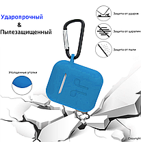 Силиконовый чехол для Apple Airpods с рисунком, голубой, фото 2