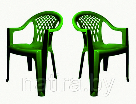 Кресло пластиковое, стул пластиковый, зелёный., фото 2