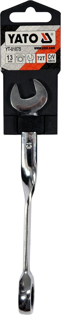 Ключ гаечный изогнутый закрученный с трещоткой 13мм, YATO - фото 2 - id-p123966867