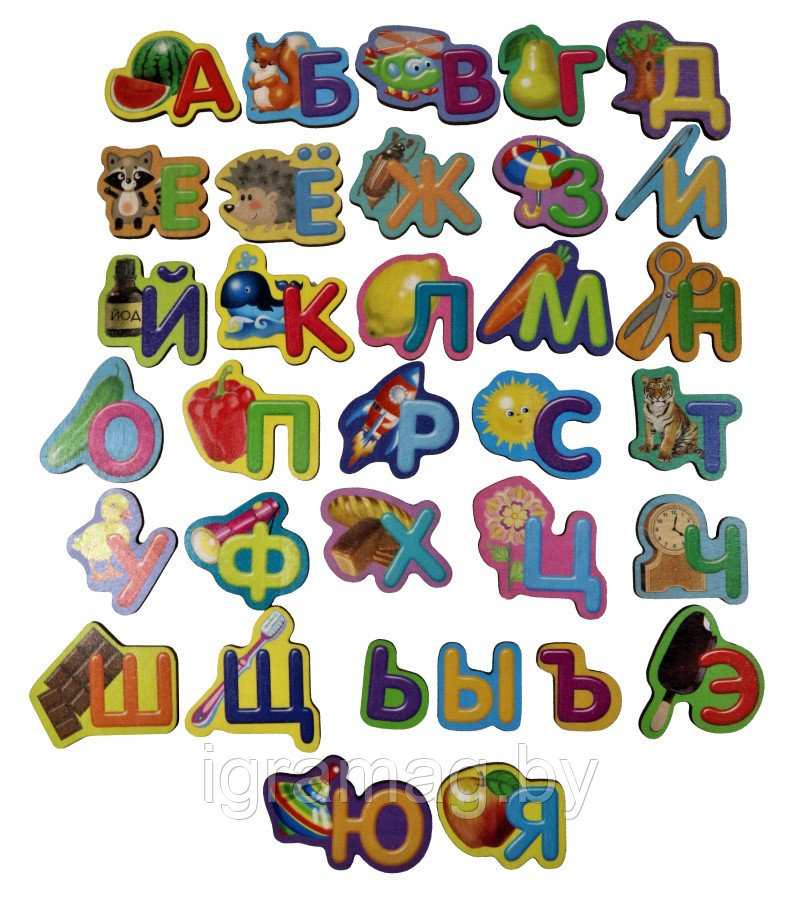 Магнитная азбука деревянная, 33 буквы - фото 3 - id-p123975293