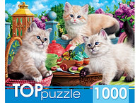 TOPpuzzle. ПАЗЛЫ 1000 элементов. Котята и чаепитие