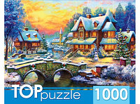TOPpuzzle. ПАЗЛЫ 1000 элементов. Зимняя деревня