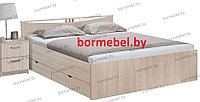 Кровать двуспальная Мелисса 1400 с ящиками (ДСП шимо светлый)
