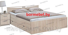 Кровать двуспальная Мелисса 1400 с ящиками (ДСП шимо светлый)