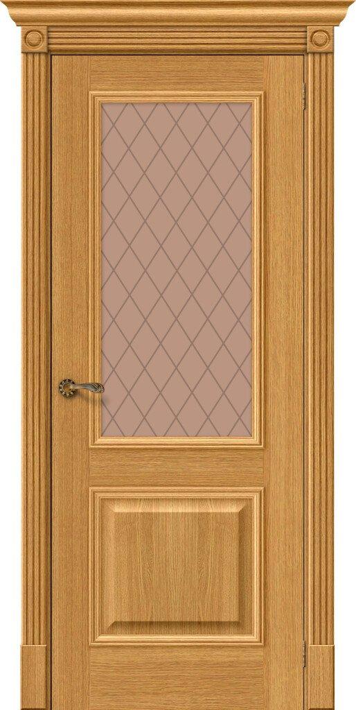 Межкомнатная дверь Вуд Классик-13 Natur Oak Bronze Crystal Шпон