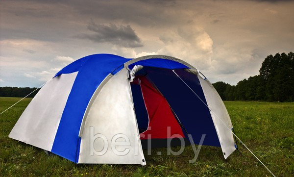 Палатка ACAMPER MONSUN blue 3-местная 3000 мм/ст, 135 + 210 х 185 х 125/110 см - фото 4 - id-p124017174