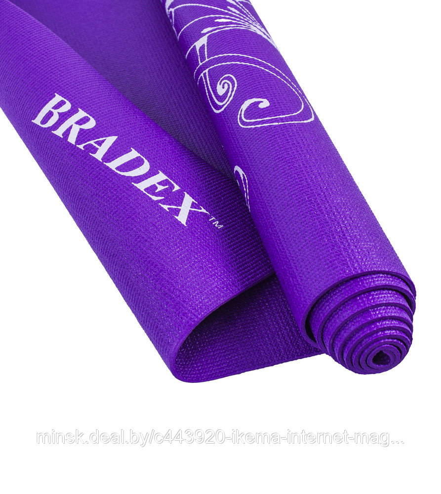 Коврик для йоги и фитнеса 173*61*0,4 с рисунком фиолетовый - фото 2 - id-p124029653